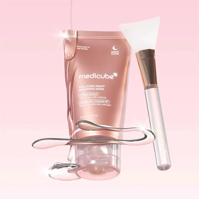 Masque de nuit Medicube Collagen Night Wrapping Mask au collagène pour une peau ferme et hydratée _ cosmétique coréen à Tahiti